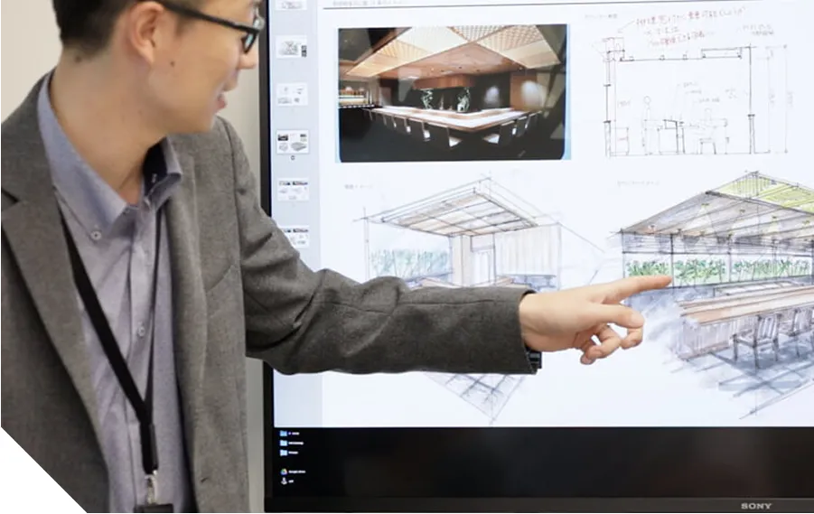 企画案を説明する様子